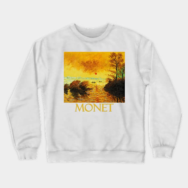 Le Coucher Du Soleil La Seine by Claude Monet Crewneck Sweatshirt by Naves